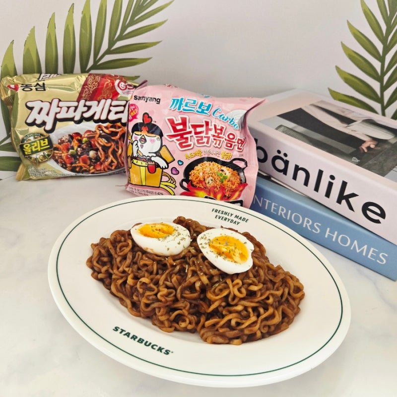 불닭볶음면 레시피 까르보나라 봉지 짜파게티 라면 조합