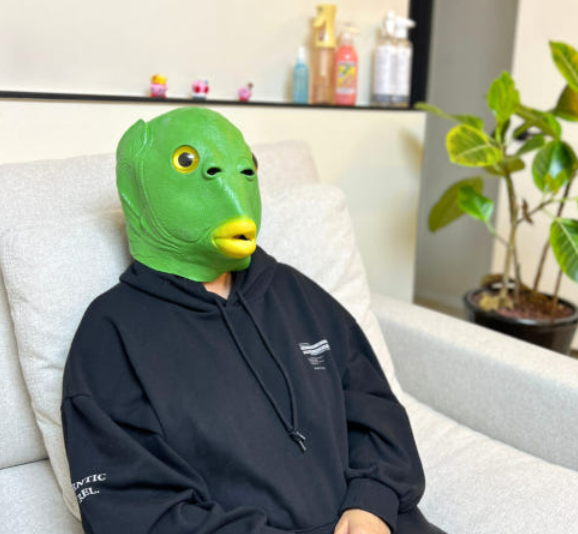  할로윈 가면 특가 2개 세트 물고기 가면! 이구아나 동물 괴물 가면으로 올해 인싸 예약