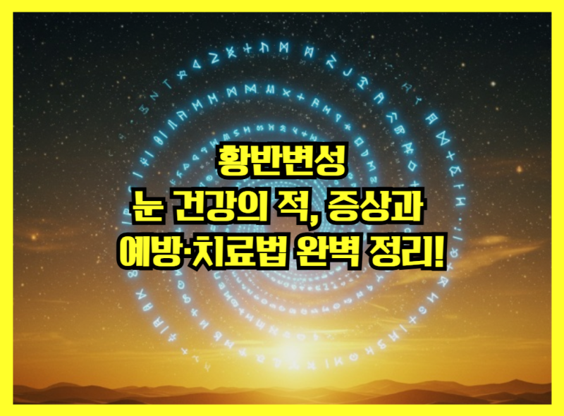 황반변성: 눈 건강의 적, 증상과 예방·치료법 완벽 정리!