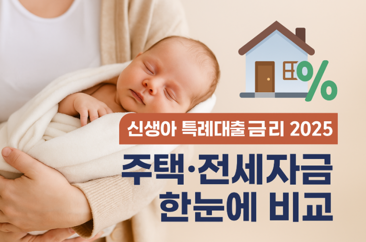  신생아 특례대출 금리 2025, 주택 전세자금 한눈에 비교