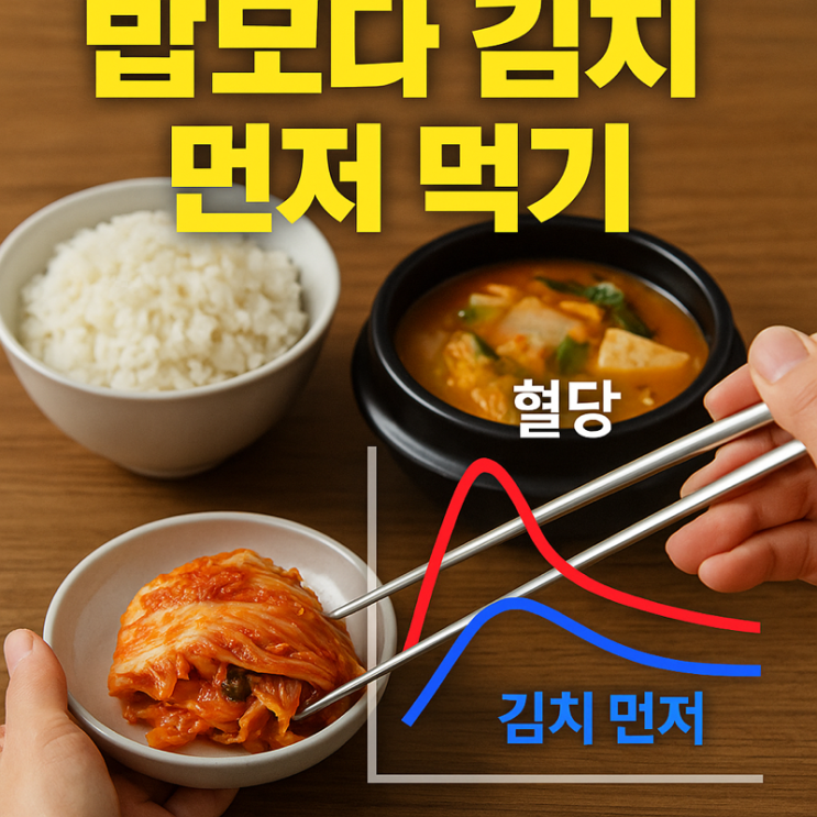   “밥 먹을 때 김치 한 조각, 혈당 스파이크를 막는다?” — 4만 명 연구로 밝혀진 김치의 혈당 조절 효과