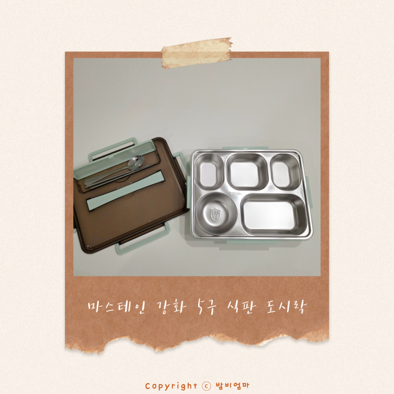 런치박스 어린이식판 아이도시락 스텐도시락통 추천 마스테인 강화 5구 식판도시락