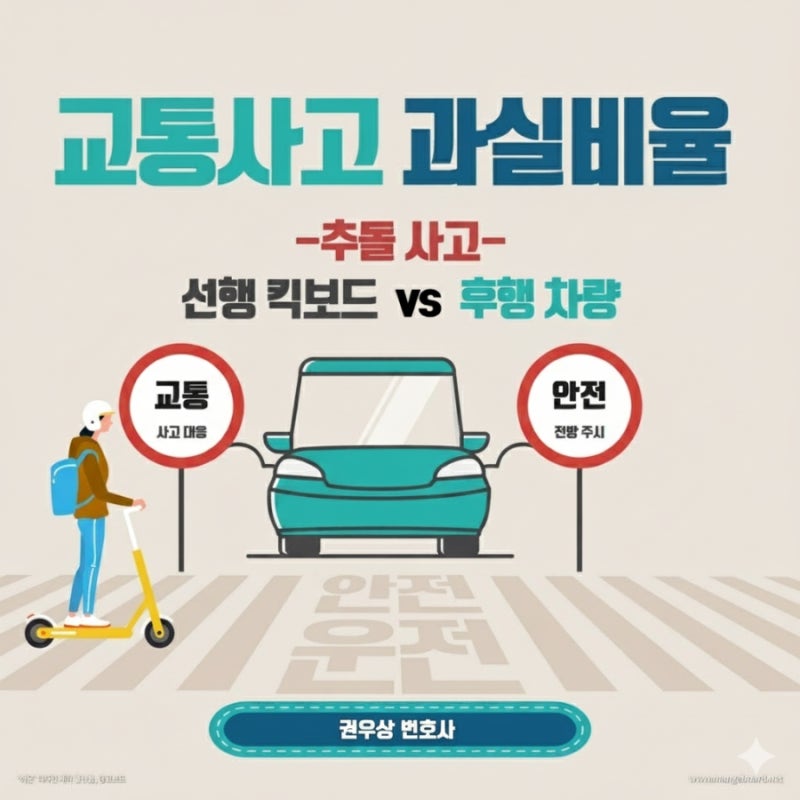 [차 대 PM] 주행 중인 킥보드를 뒤에서 오던 차가 추돌했을 때, 과실비율은? 관련 이미지 1