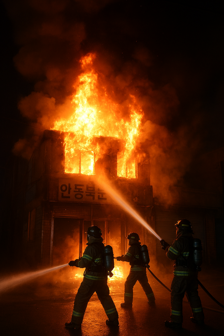  [화재 속보] 10월 22일 겨울 문턱, 안동 컴퓨터수리점 화재! 전기난로 부주의가 앗아간 1500만원 재산 피해