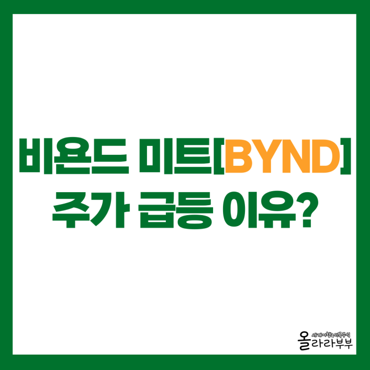  비욘드 미트 BYND 밈주식, 주가 급등 이유는?