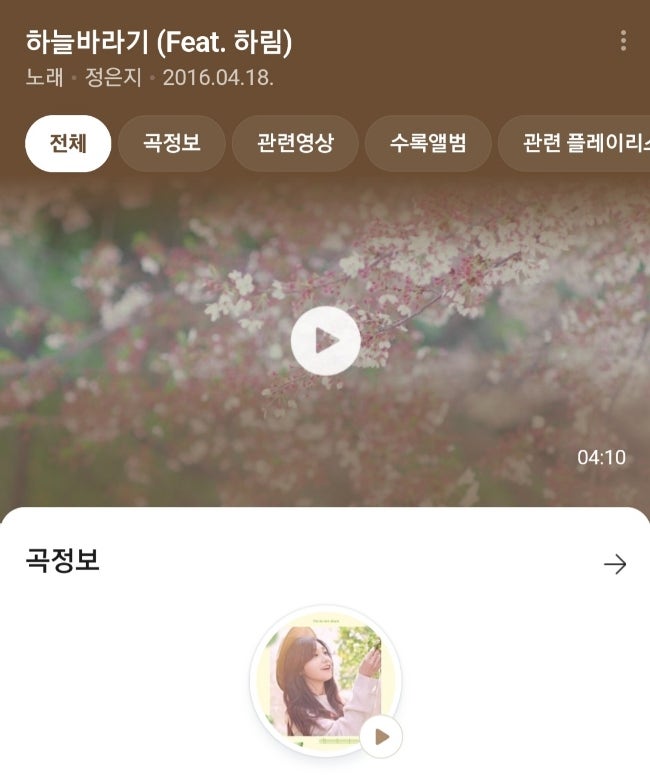 가을 감성 노래 추천 정은지 하늘바라기 with 감동 사연