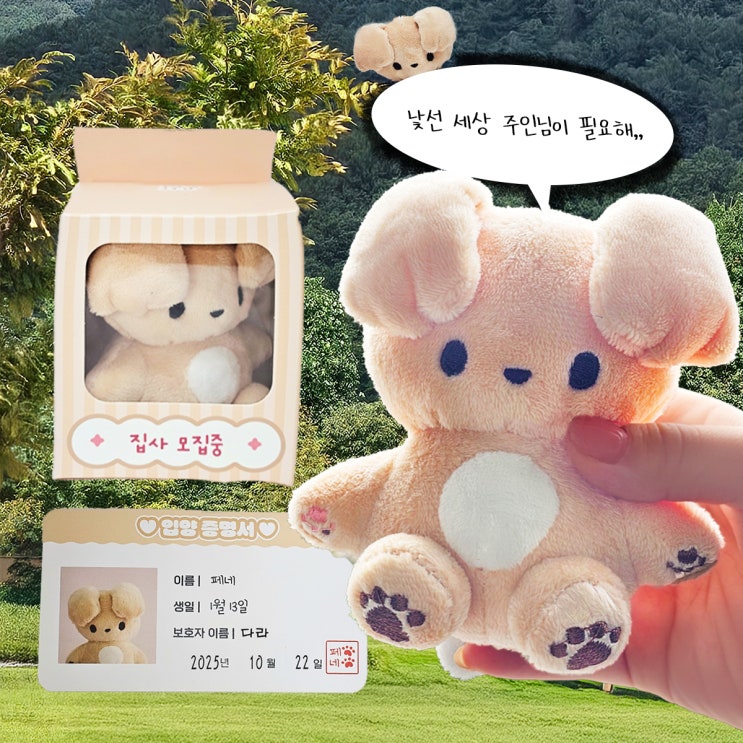  세상 귀여운 인형키링 발견 | 가방꾸미기에도 찰떡인 입양 컨셉 키링추천