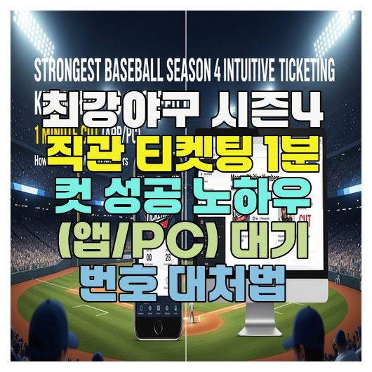  최강야구 시즌4 직관 티켓팅 1분 컷 성공 노하우 (앱/PC) 대기 번호 대처법