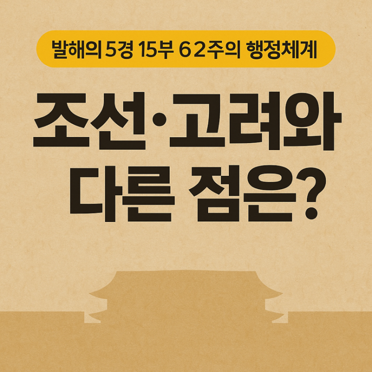   발해의 5경 15부 62주의 행정체계, 조선·고려와 다른 점은?
