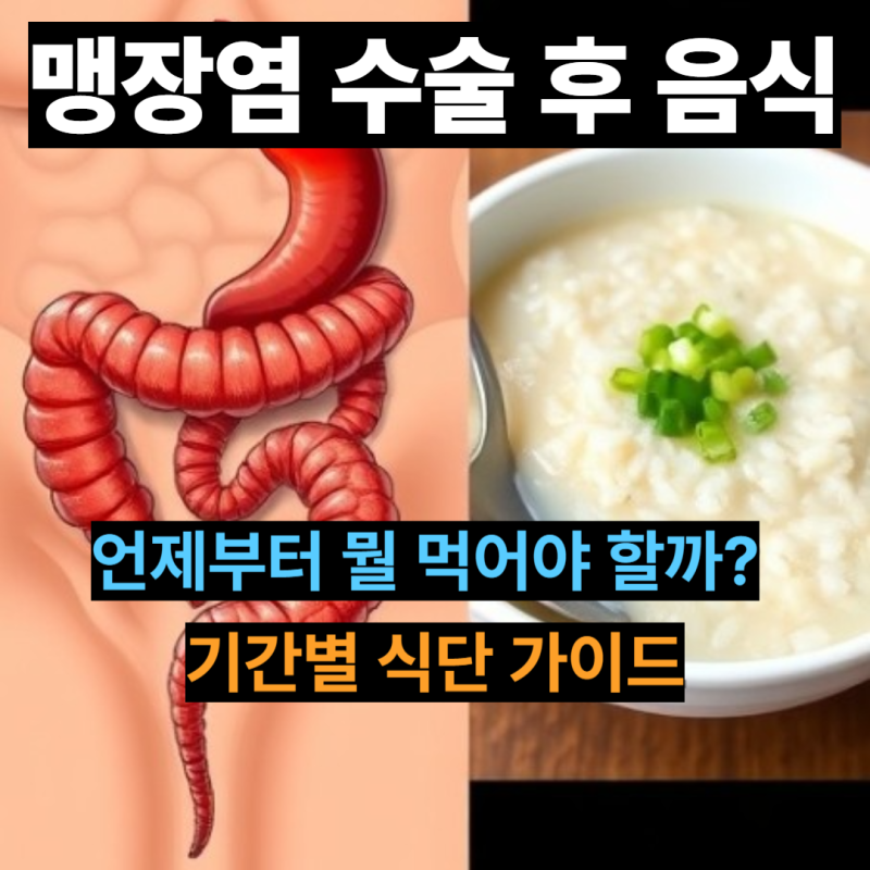 맹장염 수술 후 음식 총정리 — 하루 단위로 알려드립니다!