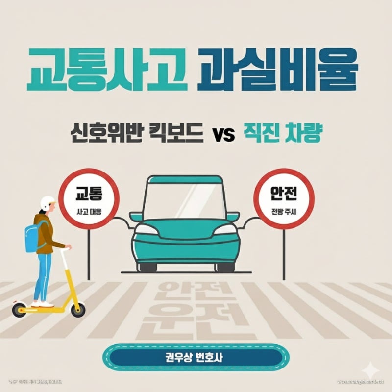 [차 대 PM] 교차로에서 신호위반 한 킥보드와 충돌한 차량, 과실비율은? 관련 이미지 1