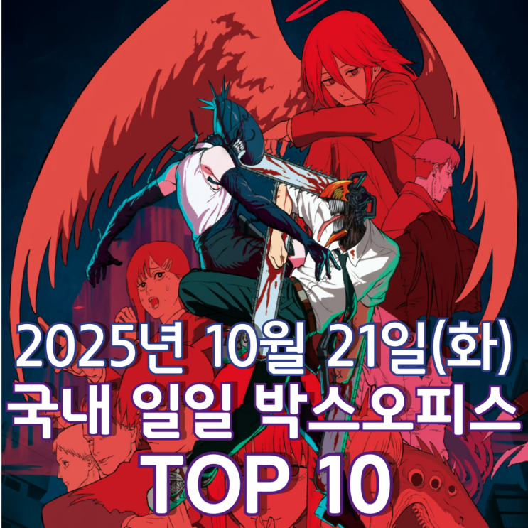  [국내 박스오피스] 일일 TOP 10 - 2025년 10월 21일(화)