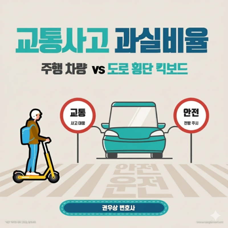 [차 대 PM] 킥보드가 보도에서 교차로로 횡단 중 진행 차량과 충돌한 경우, 과실비율은? 관련 이미지 1