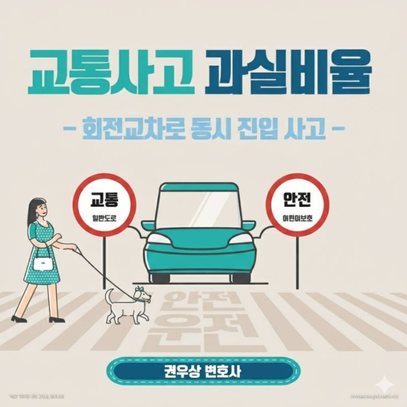 [차 대 차] 2차로 이상 회전교차로에 동시 진입하던 차량끼리 충돌한 경우, 과실비율은? 관련 이미지 1