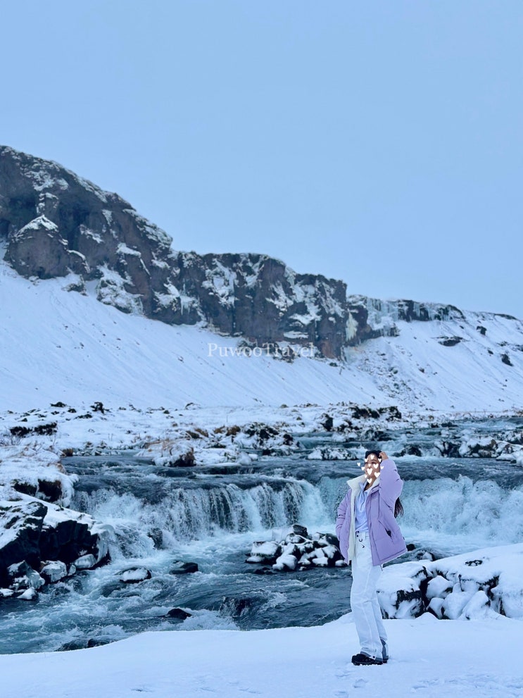  아이슬란드 자유여행 우연히 발견한 아름다운 Fossálar Waterfall