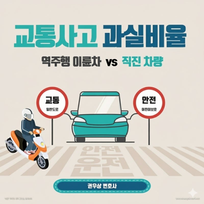 [차 대 이륜차] 역주행하던 오토바이와 차가 부딪혔을 때, 과실비율은? 관련 이미지 1