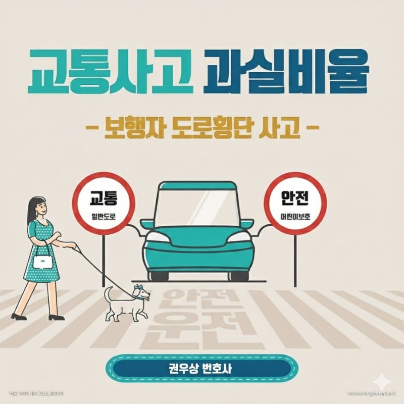 [차 대 사람] 신호등 없는 도로를 건너가던 사람을 주행 중이던 차량이 충격한 경우, 과실비율은? 관련 이미지 1
