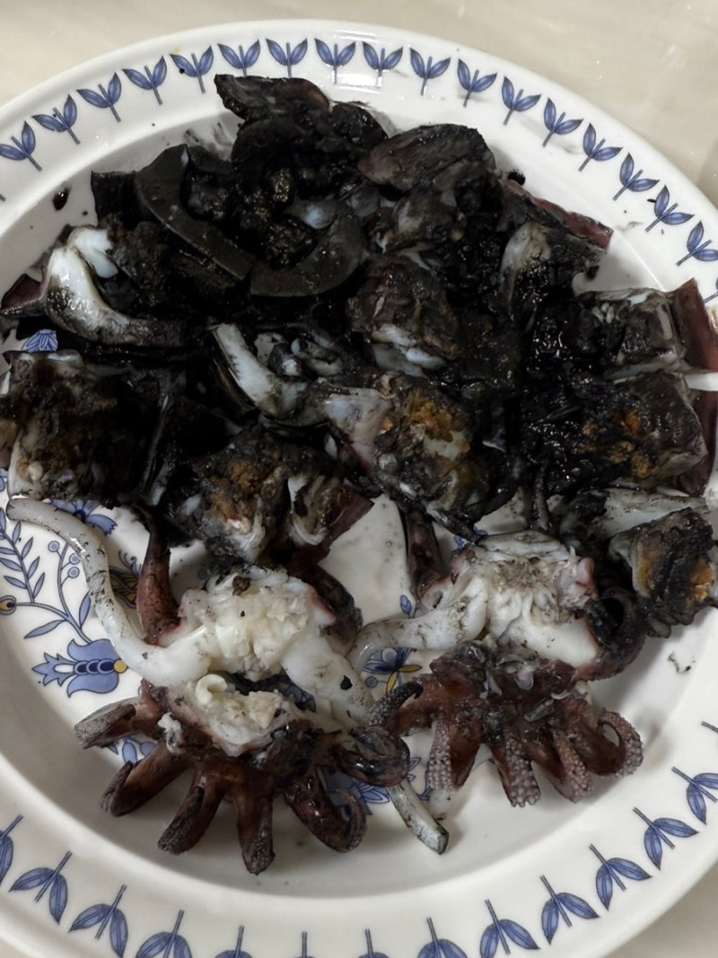[갑오징어 요리] 갑오징어 통찜 후기 (feat. 갑오징어 모래주머니 제거)