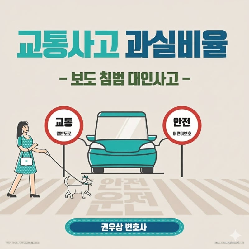 [차 대 사람] 자동차가 보도를 침범하여 보행자와 충돌한 사건, 과실비율은? 관련 이미지 1