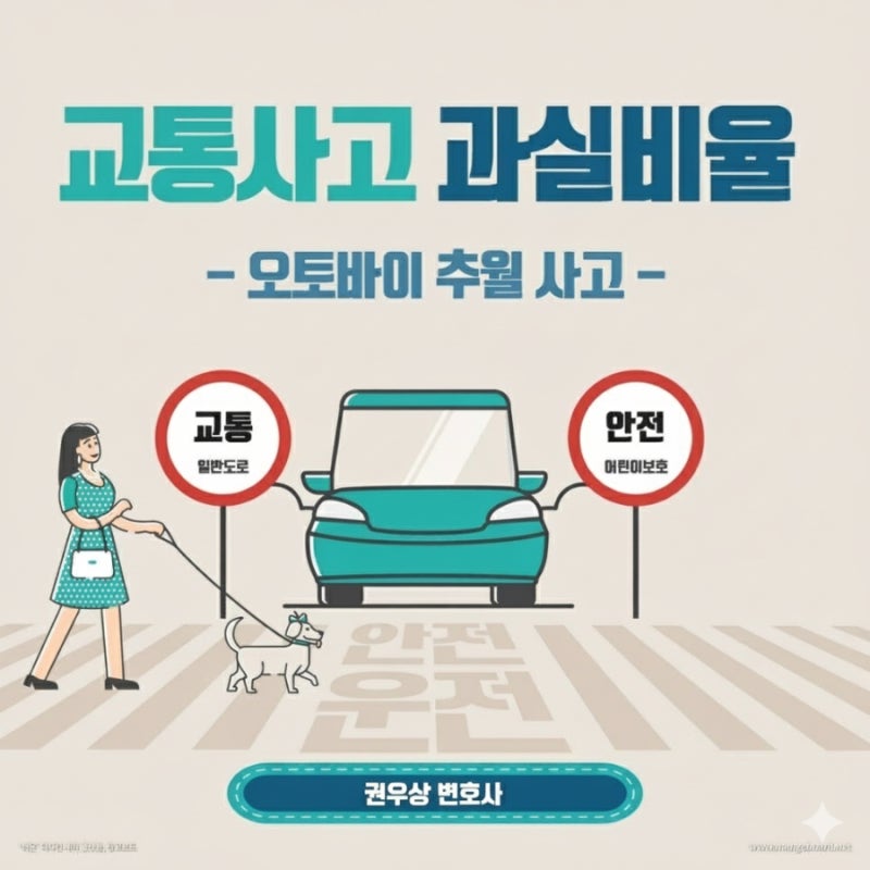 [차 대 이륜차] 도로에서 오토바이가 동일 차로 앞에 있는 차량을 추월하다 충돌한 경우, 과실비율은? 관련 이미지 1