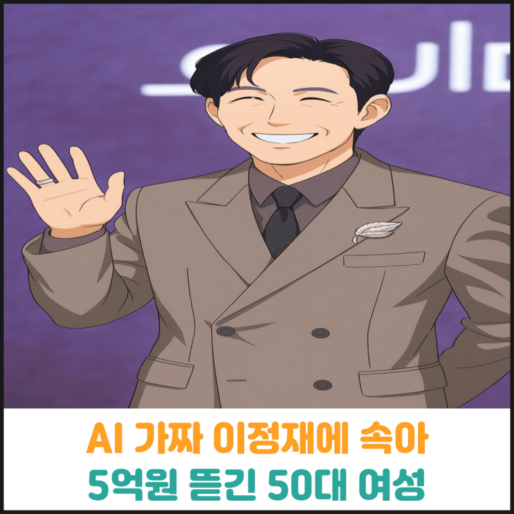  AI 가짜 이정재에 속아 5억원 뜯긴 50대 여성