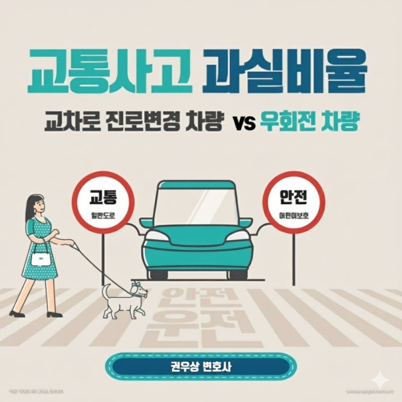 [차 대 차] 교차로 내 차선 변경하던 중 우회전해서 진입하던 차량과 충돌한 경우, 과실비율은? 관련 이미지 1
