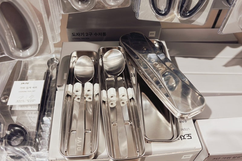 직장인 도시락 수저세트, 무소음 스테인레스 자주 후기