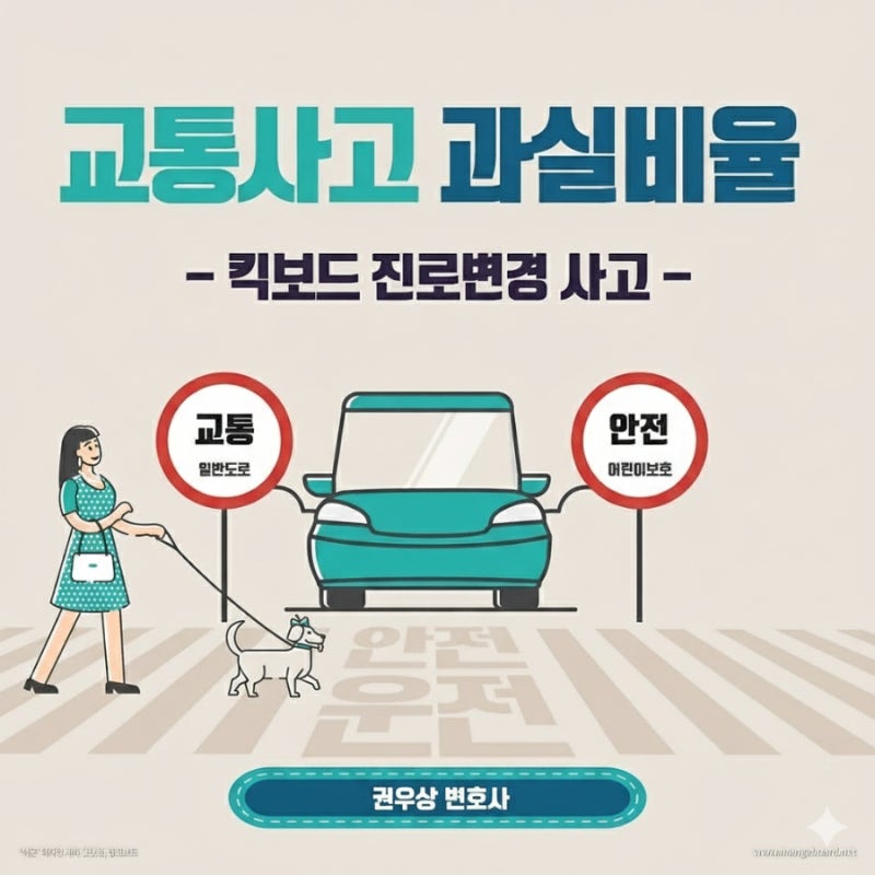 [차 대 PM] 차량 주행 중 옆에서 차선 변경하던 킥보드와 충돌한 경우, 과실비율은? 관련 이미지 1
