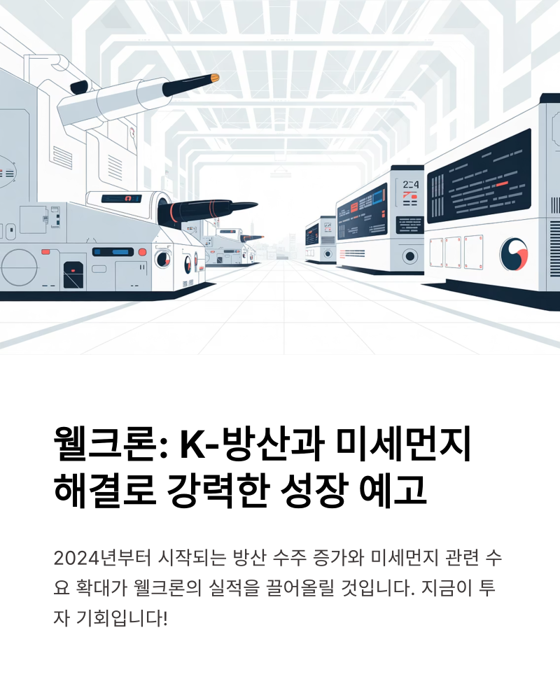 웰크론 주가 전망 2025, K-방산과 미세먼지 관련주로서 성장 가능성 : 네이버 블로그