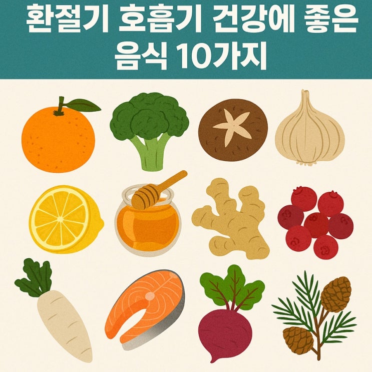  환절기 호흡기 건강에 좋은 음식 10가지  기침·목통증 예방하는 천연 면역식단!
