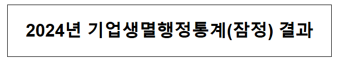  2024년 기업생멸행정통계(잠정) 결과