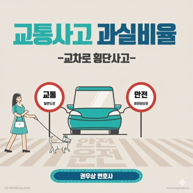 [차 대 사람] 신호등이 없는 교차로에서 사람과 차량이 부딪혔을 때, 과실비율은? 관련 이미지 1