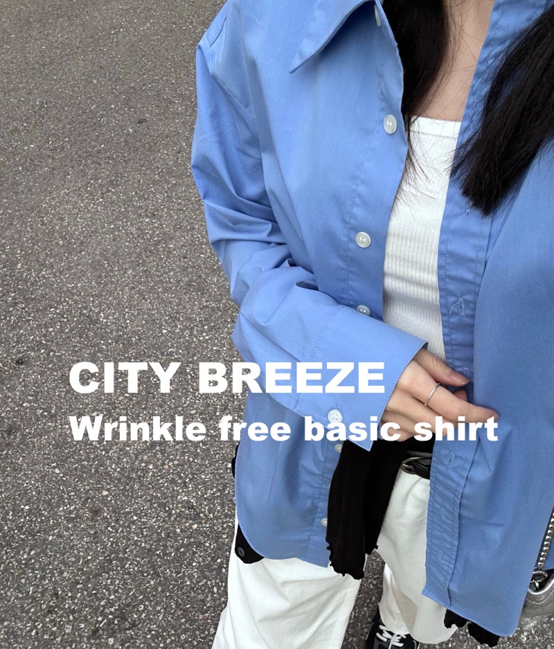 시티브리즈 링클 프리 베이직 셔츠(블루, 라일락) 후기 오버핏 사이즈 city breeze