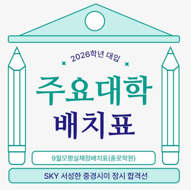  2026 정시 합격선 분석 SKY서성한중경외시 9월모평 배치표