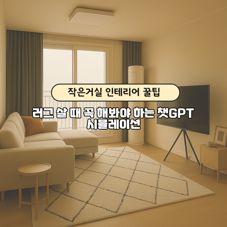  작은거실인테리어 꿀팁｜챗GPT로 러그 미리 깔아보기 실제 구매 전 시뮬레이션