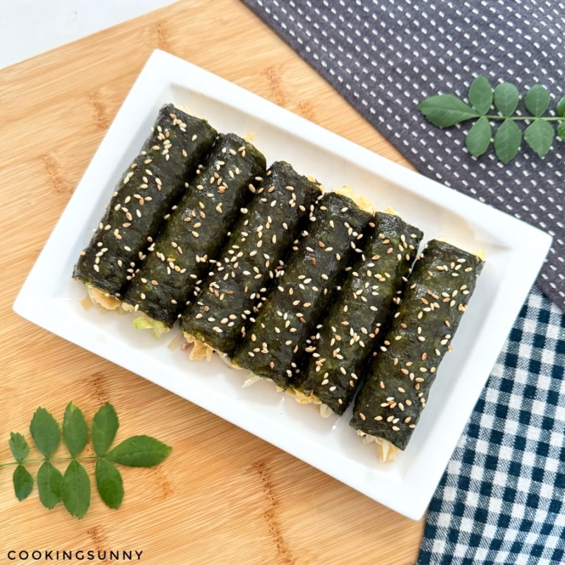 단백질 가득 든든해서 다이어트 한끼로 딱인 밥없는 두부 참치 꼬마김밥 만들기 다이어트식....