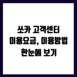쏘카 이용요금 고객센터 24시간 이용방법 총정리