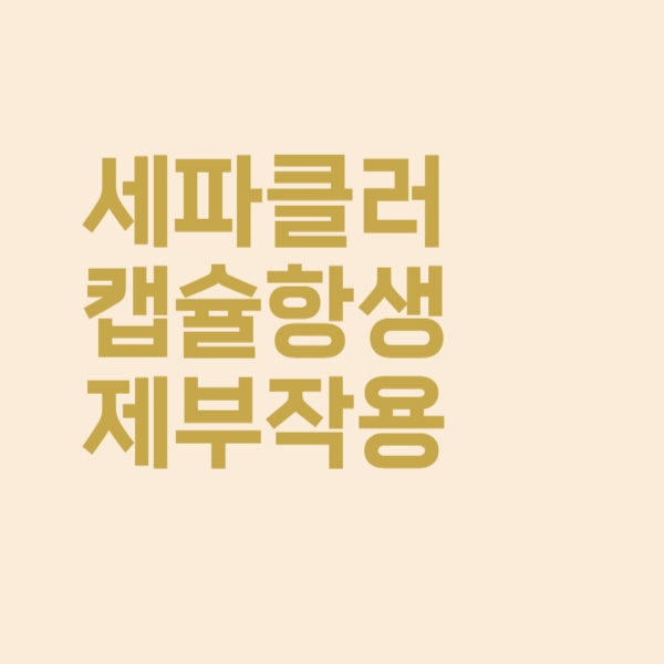  세파클러캡슐 항생제 부작용 알아보았더니