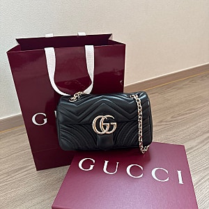 여자가방추천_GUCCI 구찌 GG마몽 스몰 숄더백 찐사용후기(블랙,명품가방/예물가방추천,착샷O)