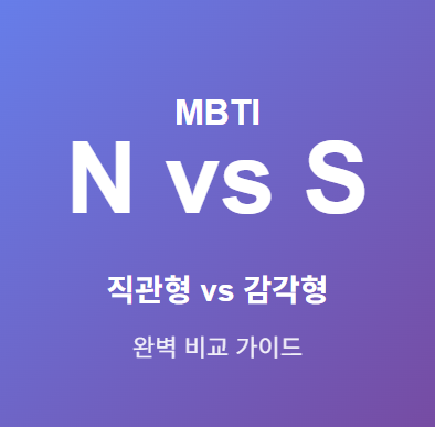  MBTI N S 차이 완벽 정리 - 직관형 감각형 특징 비교 