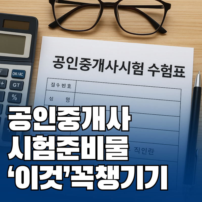 공인중개사 시험 준비물 계산기 수험표 등 실제후기