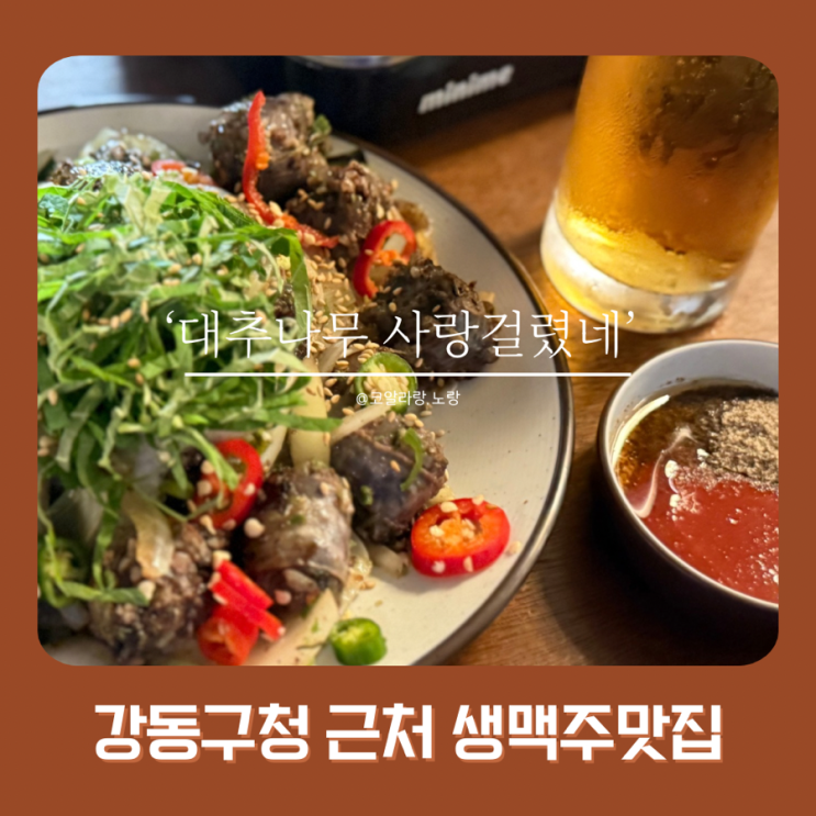  성내동 강동구청 생맥주 맛집 대추나무 사랑 걸렸네