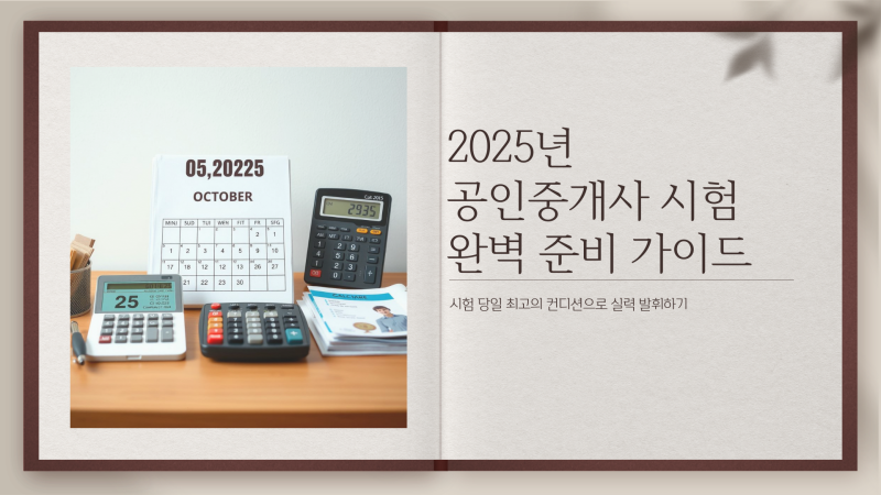 공인중개사 시험 준비물 완벽 가이드: 시간표, 필수품, 그리고 합격 꿀팁!