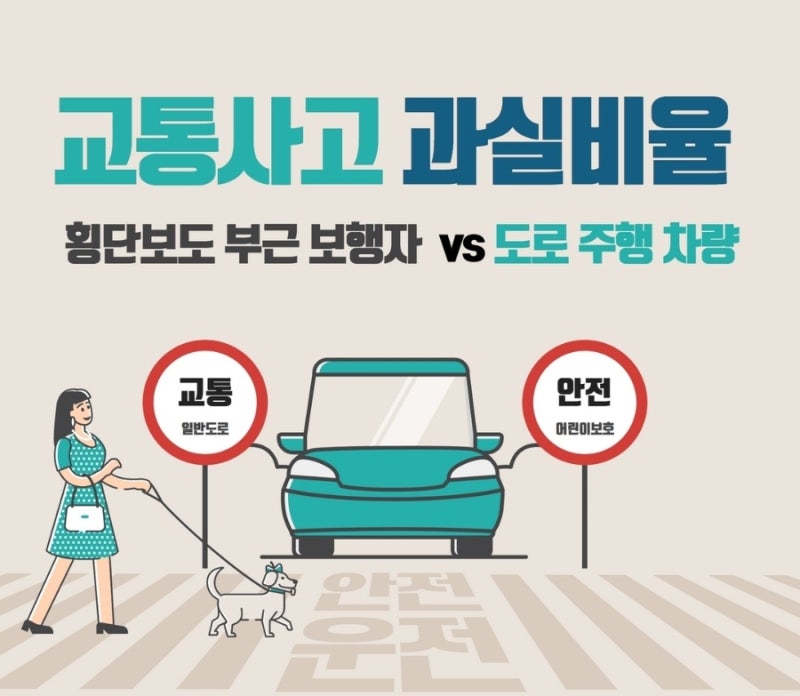 [차 대 사람] 신호 없는 횡단보도 근처에서 일어난 대인 교통사고, 과실비율은? 관련 이미지 1