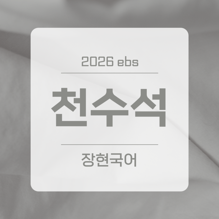  천수석 해석과 줄거리 ㅣ 2026 수특 137p