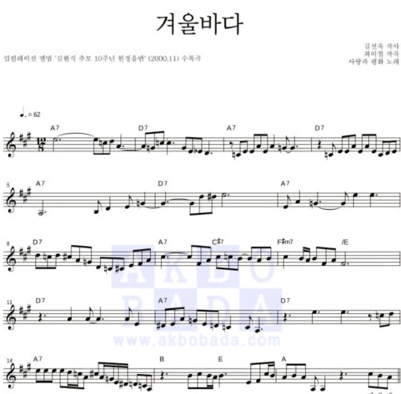 푸른하늘(유영석) - 겨울바다