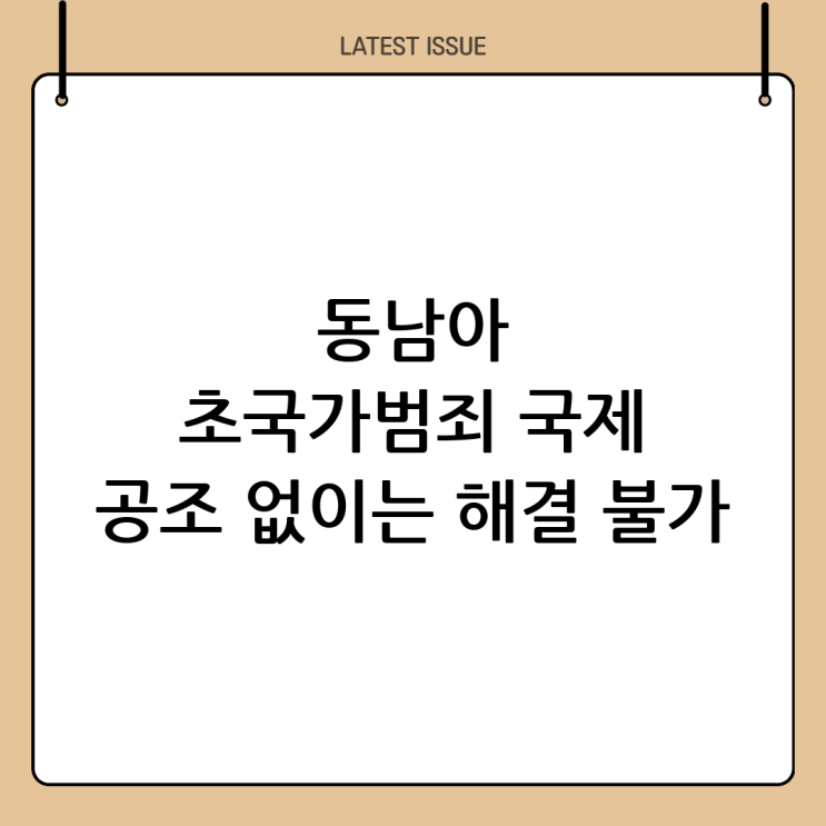 동남아 <b>초국가범죄 대응</b>: 국제 공조의 중요성