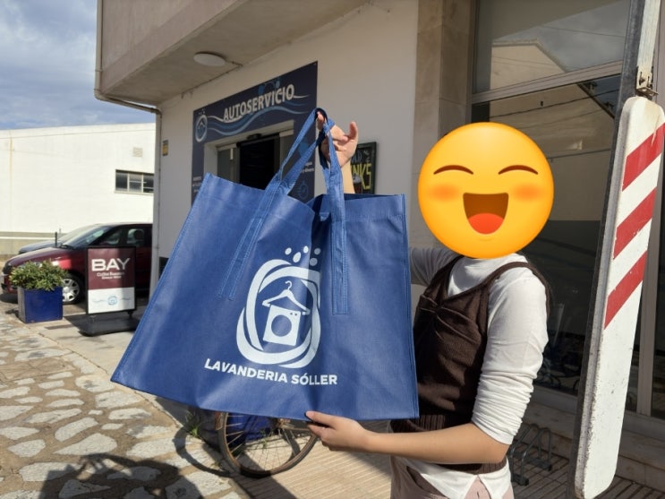  마요르카 소예르 셀프 빨래방 Lavanderia Sóller에서 빨래하기(세탁, 건조) + 기념품으로 빨래가방 얻음