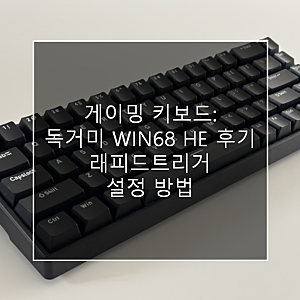 게이밍 키보드 독거미 WIN68 HE 후기 및 래피드 트리거 설정 방법