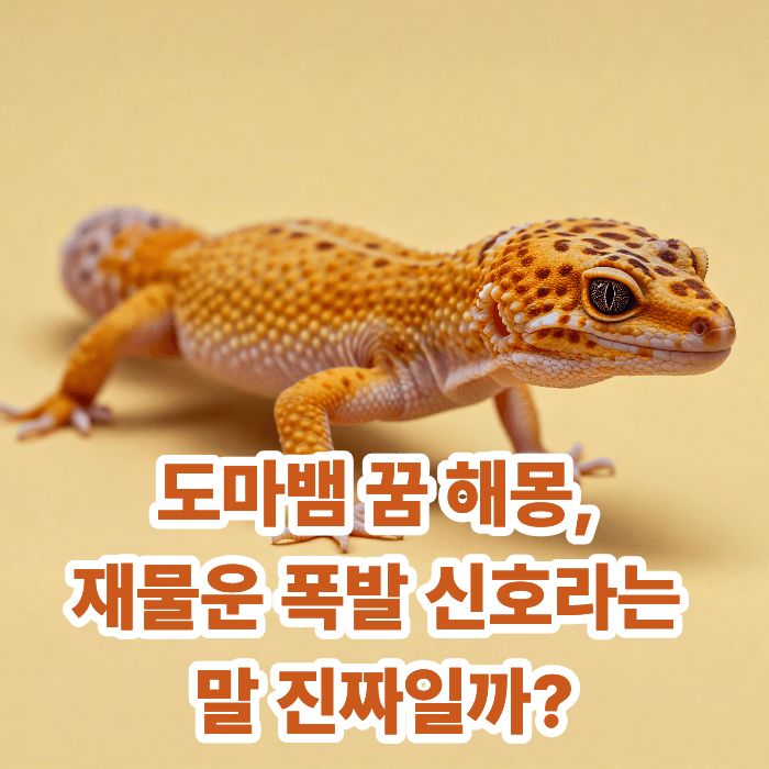  도마뱀 꿈 해몽, 재물운 폭발 신호라는 말 진짜일까?